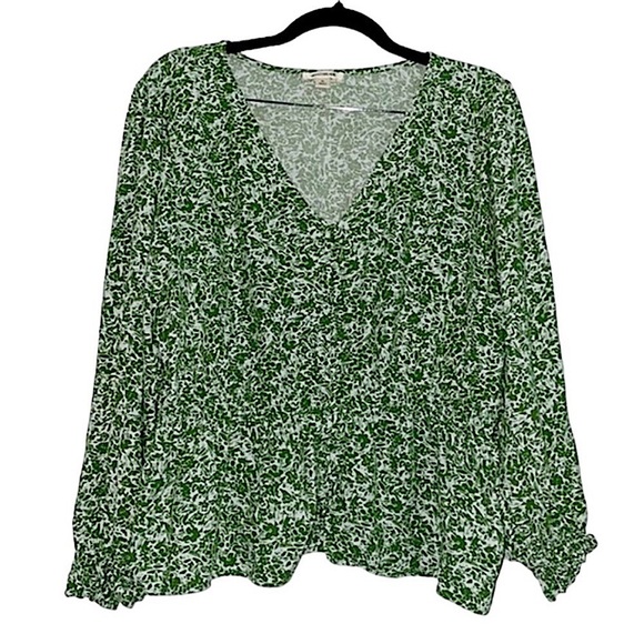 Goodthreads Ditsy Floral Smocked Blouse Top - Picture 4 of 12